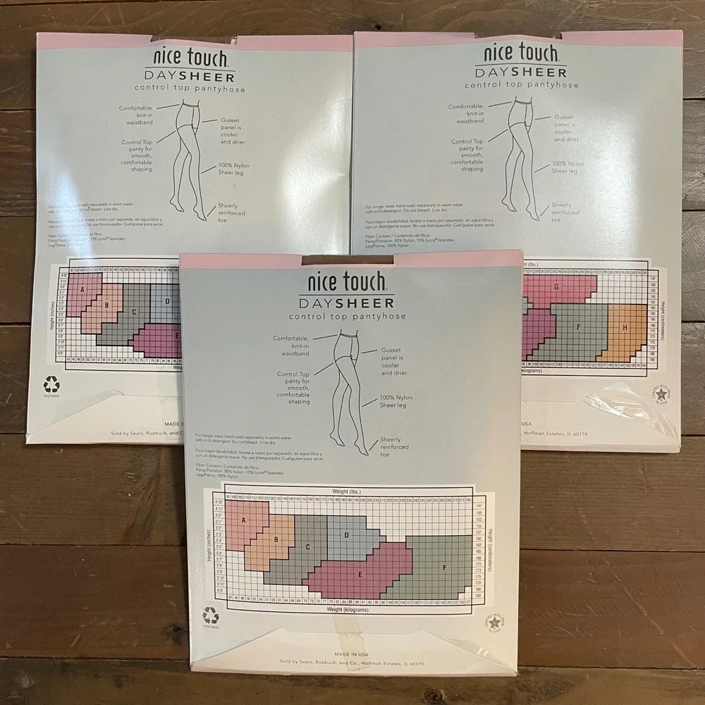 Hug Alon Nice Touch Daysheer Control Top Pantyhose Reinforce Toe Soft Taupe sz E